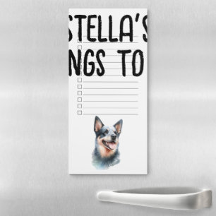Customizable Australian Cattle Dog Watercolor List Magnetic Notepad