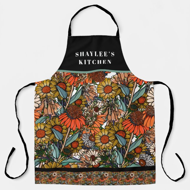 Customizable Australian Wildflower Garden Apron (Front)