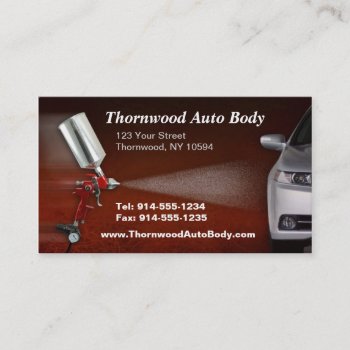 Customizable Auto Body Bc Business Card by BigCity212 at Zazzle
