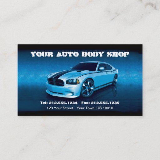 Customizable CUSTOMIZABLE Auto Body Mechanic Car Detailing Business Card Template