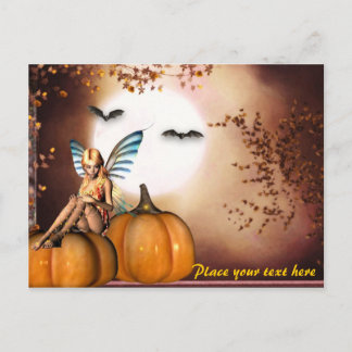 customizable Autumn Halloween Fairy postcard