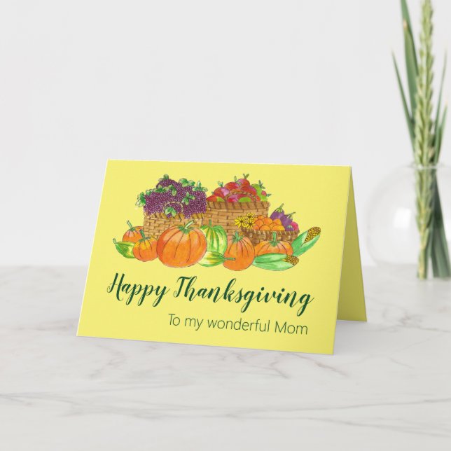 Customizable Autumn Harvest Thanksgiving Card (Front)