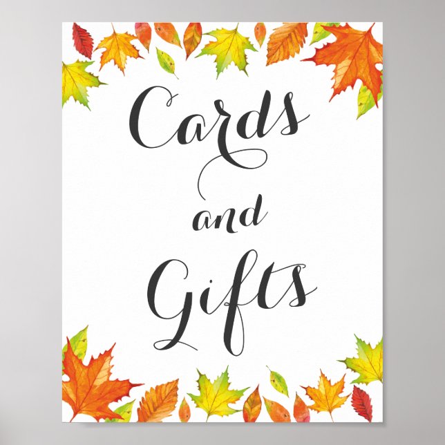 Customizable Autumn Sign, Fall Leaves Decor (Front)