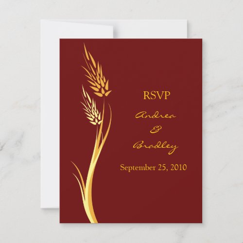Customizable Autumn Wedding Response Card Invite