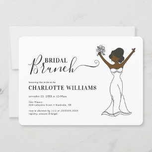 Customizable Avatar Bridal Brunch   Hair Up Invitation