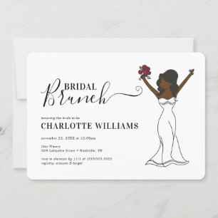 Customizable Avatar Bridal Brunch   Long Hair Invitation