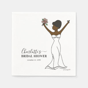 Customizable Avatar Bridal Shower   Short Hair Napkins
