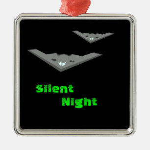 Customizable B2 Stealth Bomber Flying Silent Night Metal Ornament