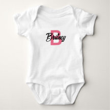 Customizable “B” Baby Girl Bodysuit