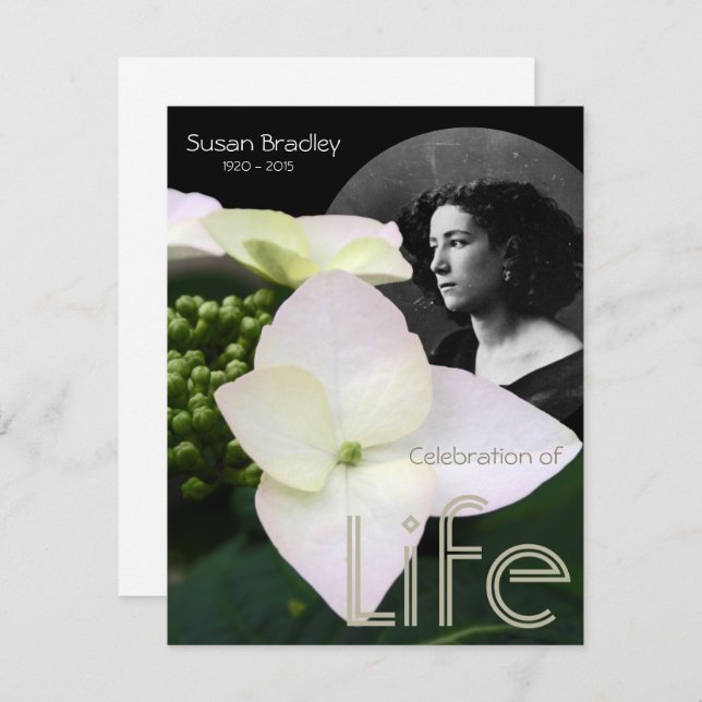 Customizable B Celebration of Life with Portrait Invitation (Front/Back)