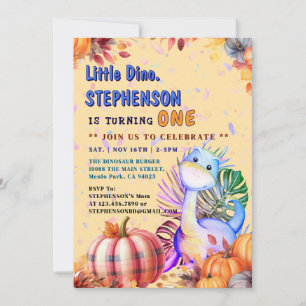 Customizable " Baby 1st Birthday Dinosaur Party " Invitation