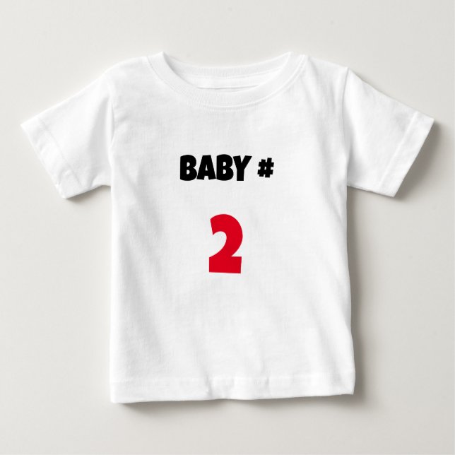 Customizable Baby # Announcement Baby T-Shirt (Front)