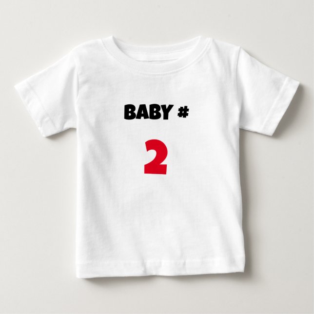Customizable Baby # Announcement T-Shirt (Front)