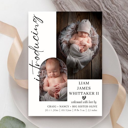 Customizable Baby Birth Announcement Template Card