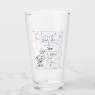 Customizable Baby Birth Chart with Elephant Glass