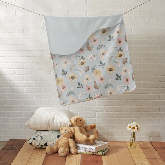 Customizable Baby Blankets | Floral. (In Situ)