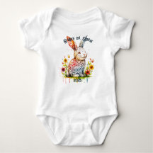 Customizable Baby Bodysuit with Adorable Bunny