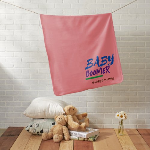 Customizable Baby Boomer Name Design Large Baby Blanket