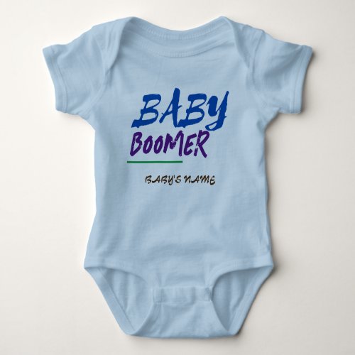 Customizable Baby Boomer Name Design Large Baby Bodysuit