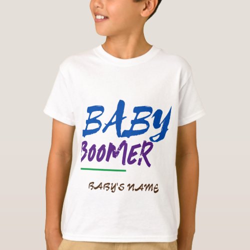 Customizable Baby Boomer Name Design Large T_Shirt