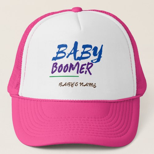 Customizable Baby Boomer Name Design  Trucker Hat