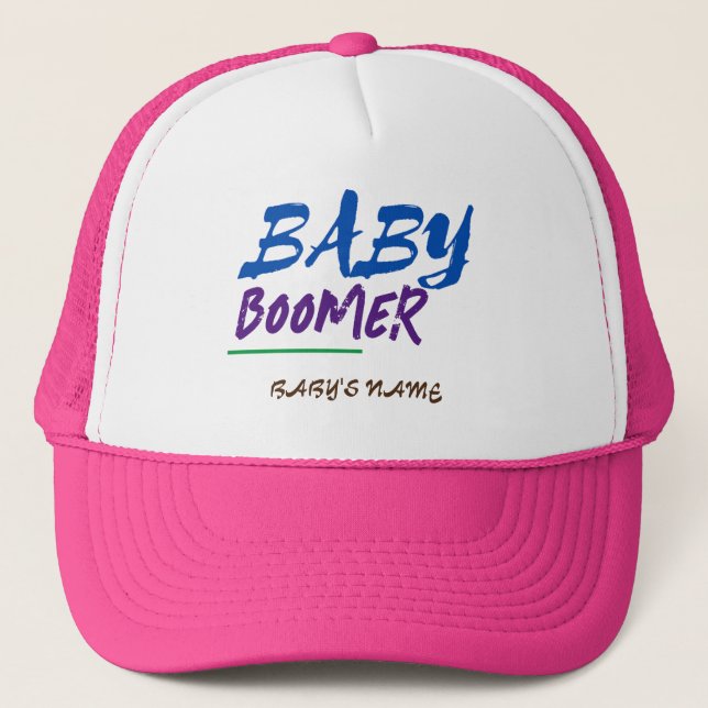 Customizable Baby Boomer Name Design  Trucker Hat (Front)