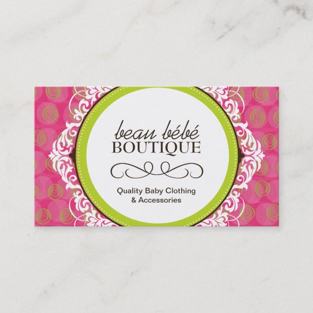 Customizable Baby Boutique Business Card (Front)