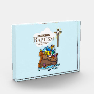 Customizable, Baby Boy Baptism Noah's Ark Acrylic Award