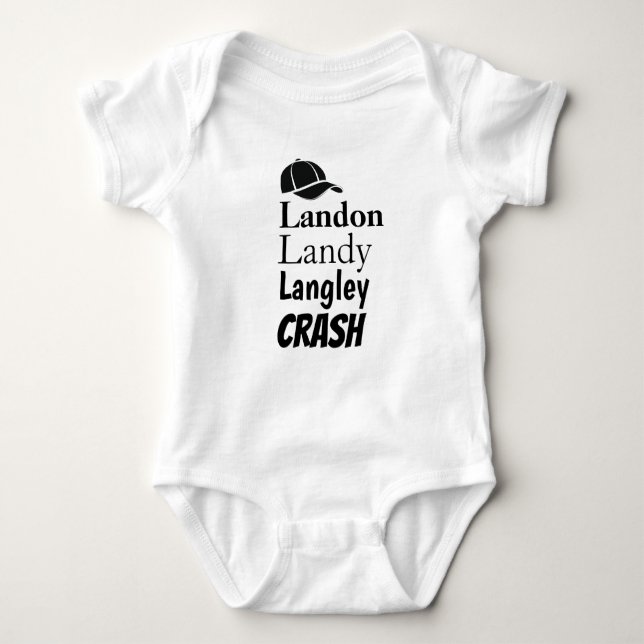 Customizable, Baby Boy, Nickname Cute Hat Bodysuit (Front)