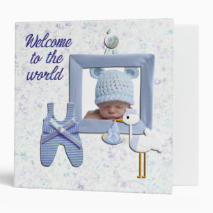 Customizable Baby Boy Scrapbook Binder