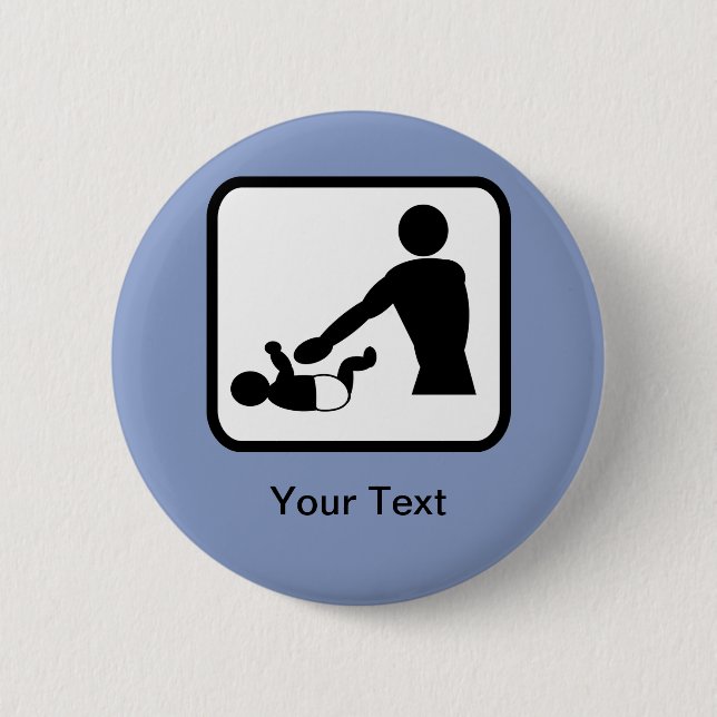 Customizable Baby Change Logo for a New Dad Pinback Button (Front)