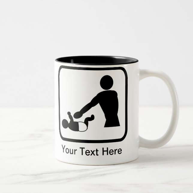 Customizable Baby Change Logo for a New Dad Two-Tone Coffee Mug (Right)