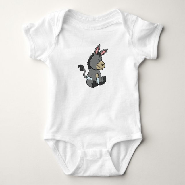 Customizable Baby Donkey Baby Bodysuit (Front)