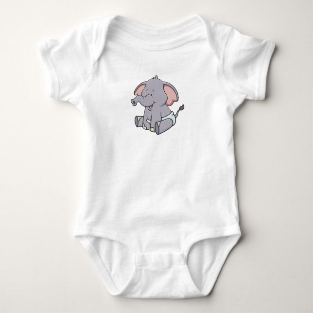Customizable Baby Elephant Bodysuit (Front)