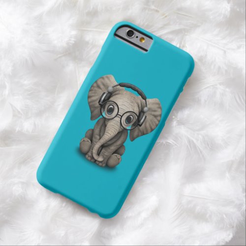 Customizable Baby Elephant Dj with Headphones Barely There iPhone 6 Case