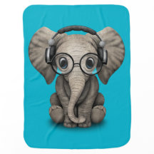 Customizable Baby Elephant Dj with Headphones