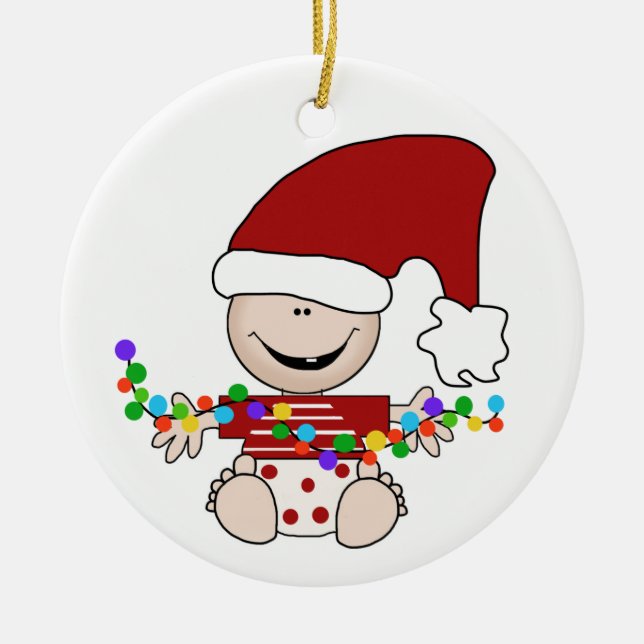 Customizable Baby Elf with Lights Ornament (Front)
