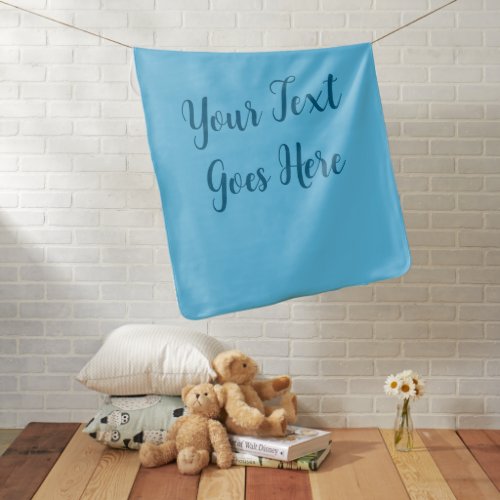 Customizable Baby Gifts Script Text Name Sky Blue Baby Blanket