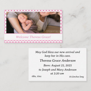 Customizable Baby Girl Birth Announcement