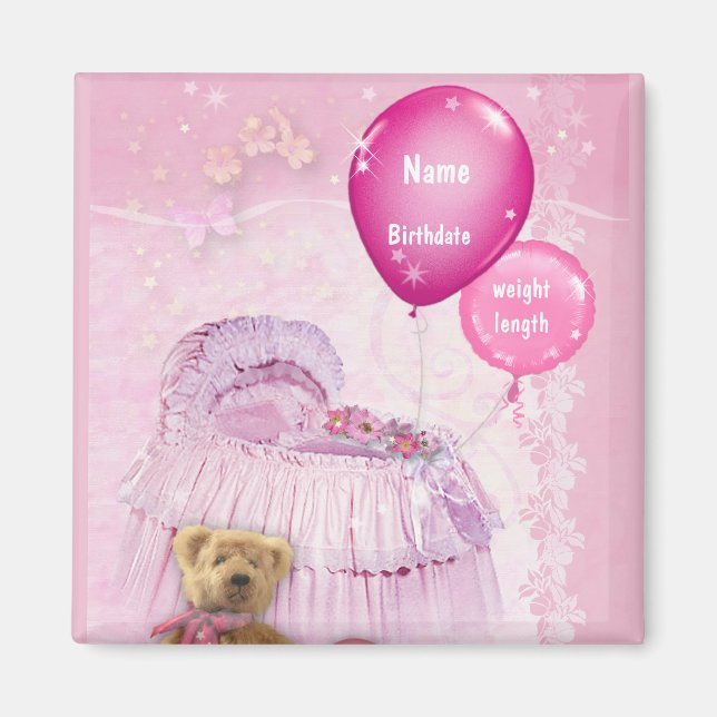 Customizable Baby Girl Magnet (Front)