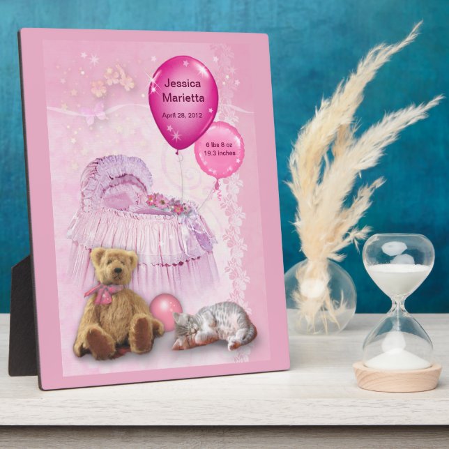 Customizable Baby Girl Plaque (Side)
