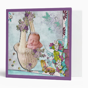 Customizable Baby Girl Scrapbook Binder