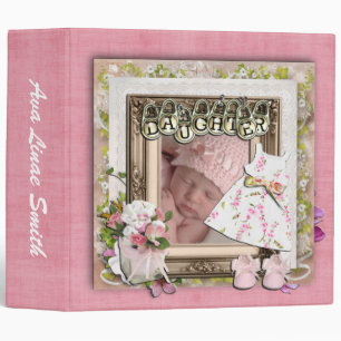 Customizable Baby Girl Scrapbook Binder