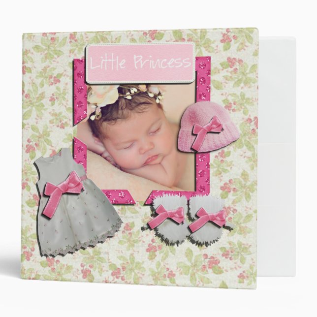 Customizable Baby Girl Scrapbook Binder (Front/Inside)