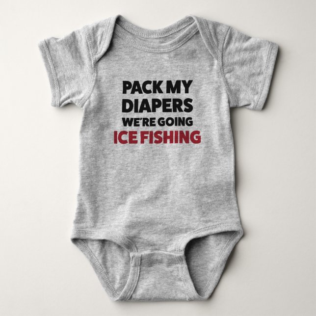 Customizable Baby Ice Fishing Bodysuit T Shirt (Front)