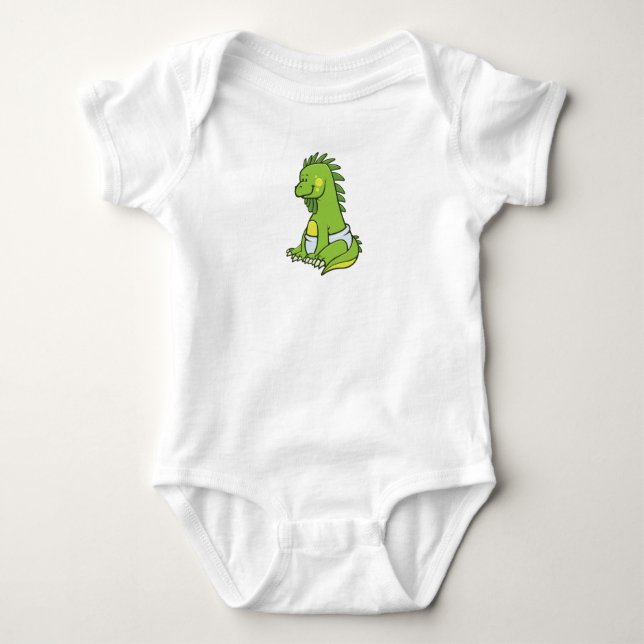 Customizable Baby Iguana Baby Bodysuit (Front)