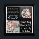 Customizable Baby Keepsake Box<br><div class="desc">Cherish and preserve your baby's precious moments with this beautifully designed, customizable keepsake box. The frame showcases a heartfelt message from a mother to her child, surrounded by spaces for two baby photos. Customize the text areas to include your baby's name, birth date, weight, and length. This keepsake box is...</div>