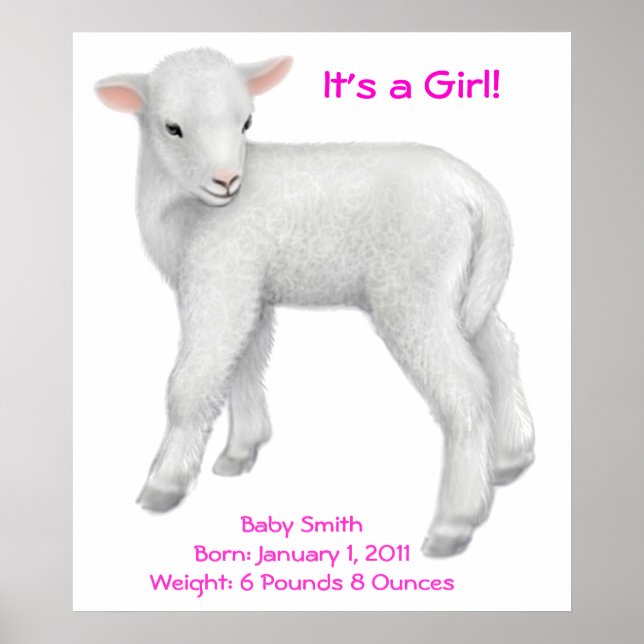 Customizable Baby Lamb Print (Front)