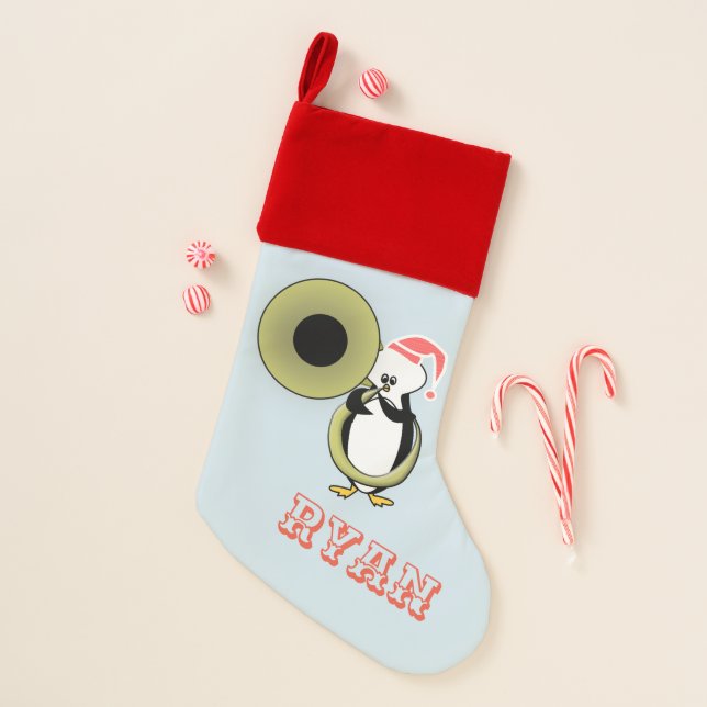 Customizable Baby Penguin Christmas Stocking (Front)