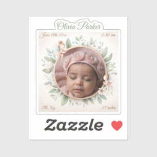 Customizable Baby Photo Sticker with Fairy Frame